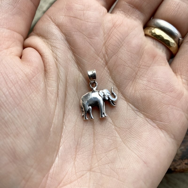 Cute Little Sterling Silver Elephant Pendant