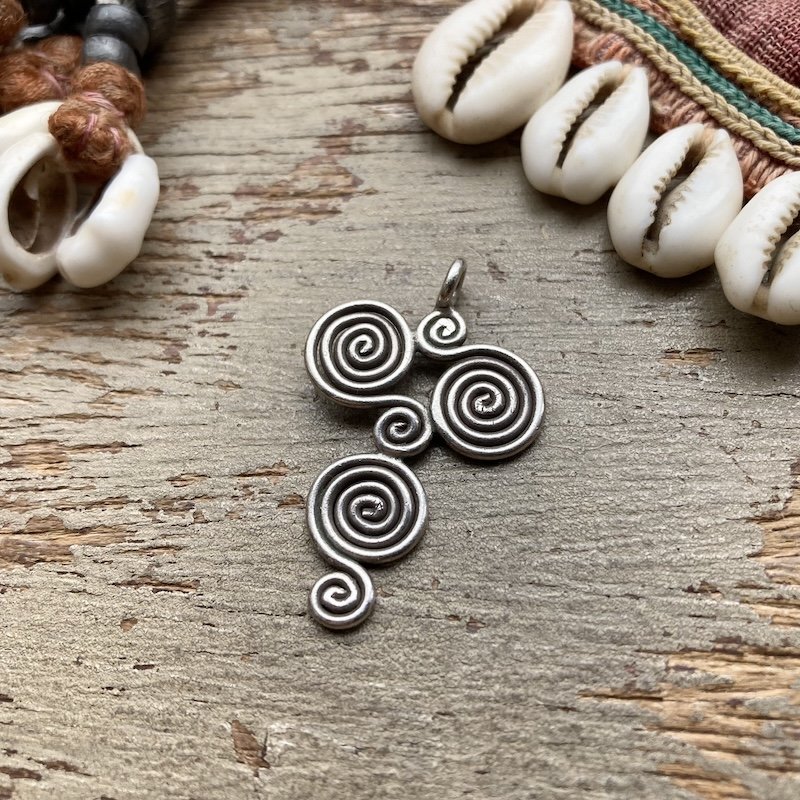 solid pure silver hill tribe spiral pendant 2.jpeg