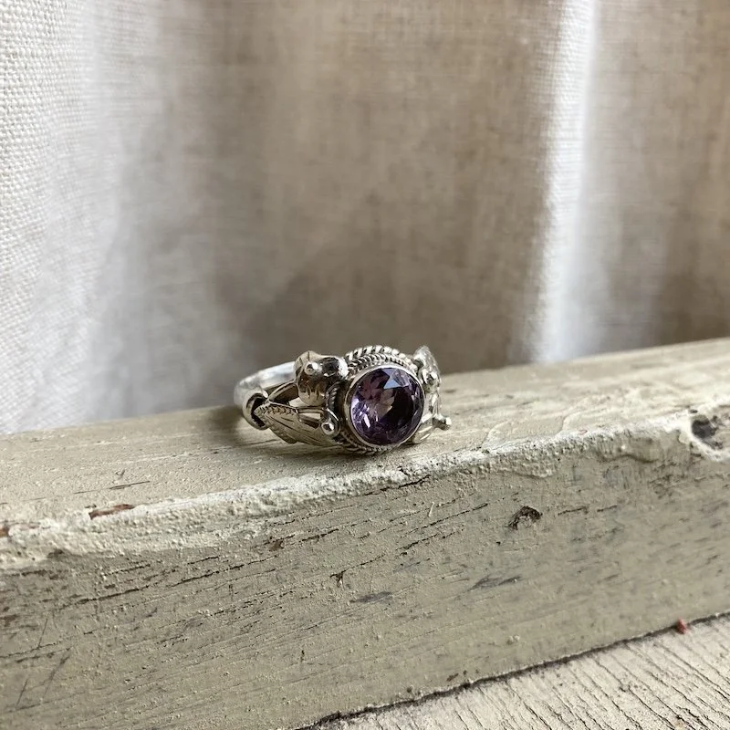 vintage sterling silver amethyst ring.jpeg