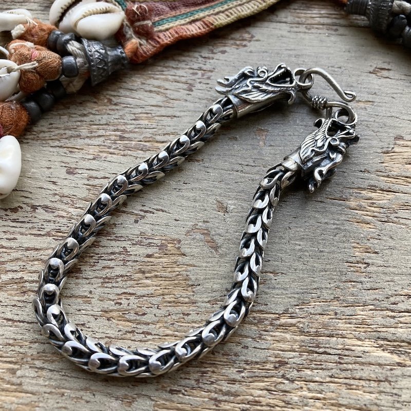 Amazing Vintage Sterling Silver Dragon Bracelet