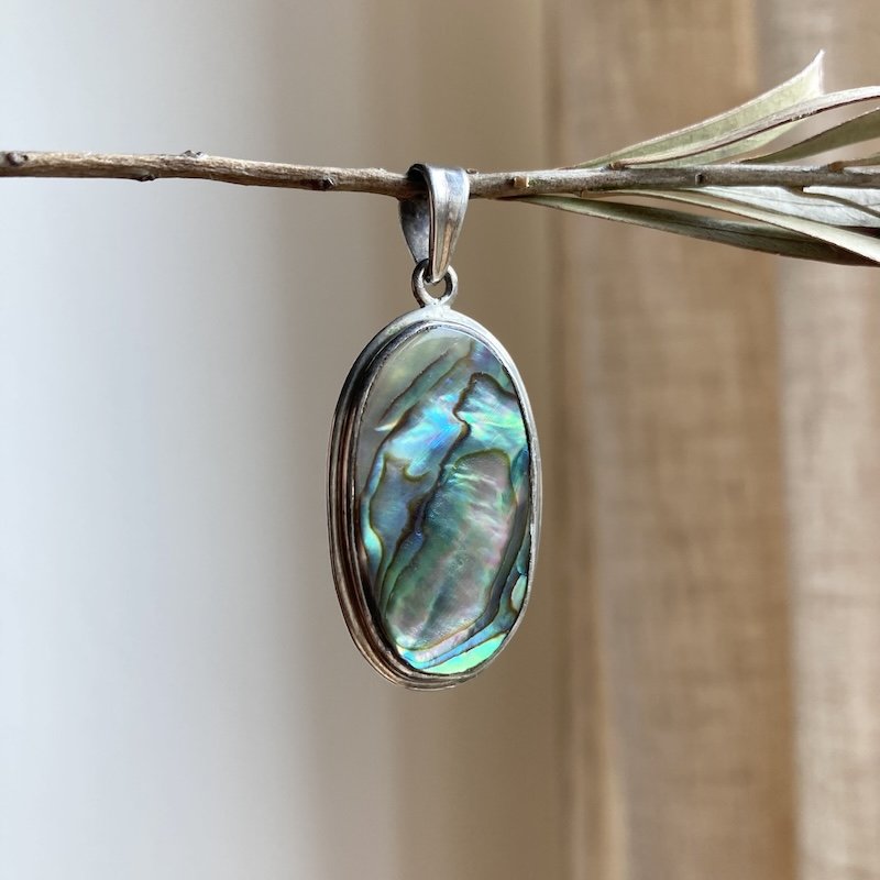 vintage sterling silver abalone shell pendant 5.jpeg