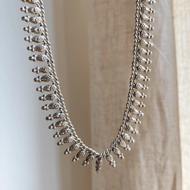 Beautiful Vintage Indian Sterling Silver Necklace