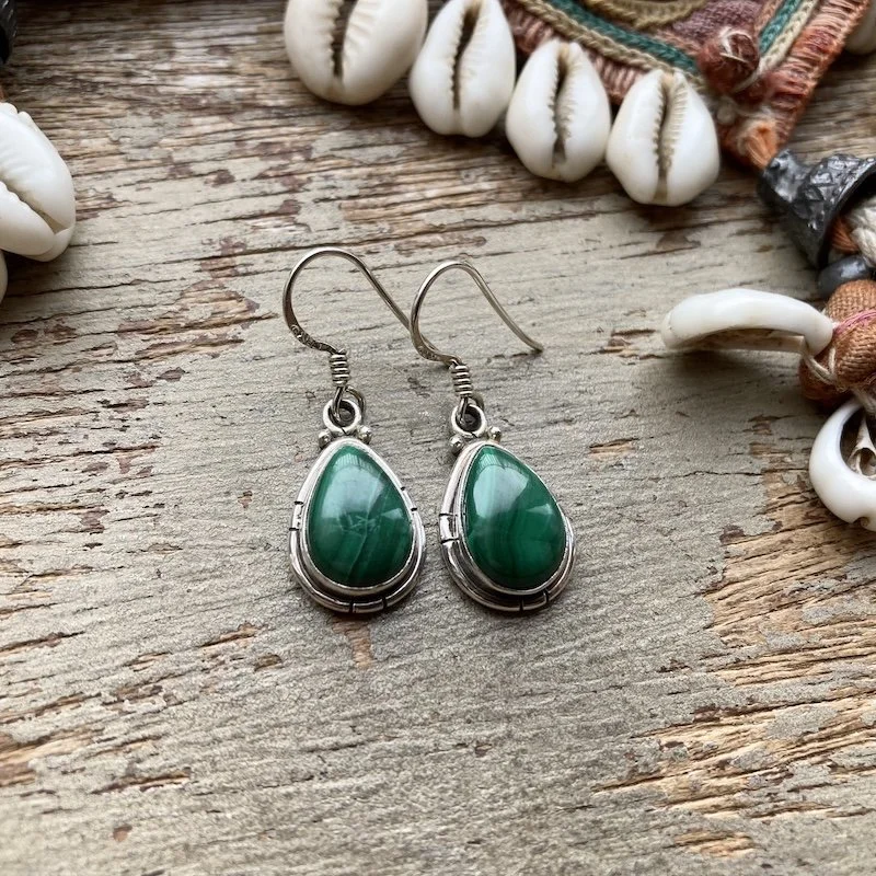 sterling silver malachite teardrop earrings 2.jpeg