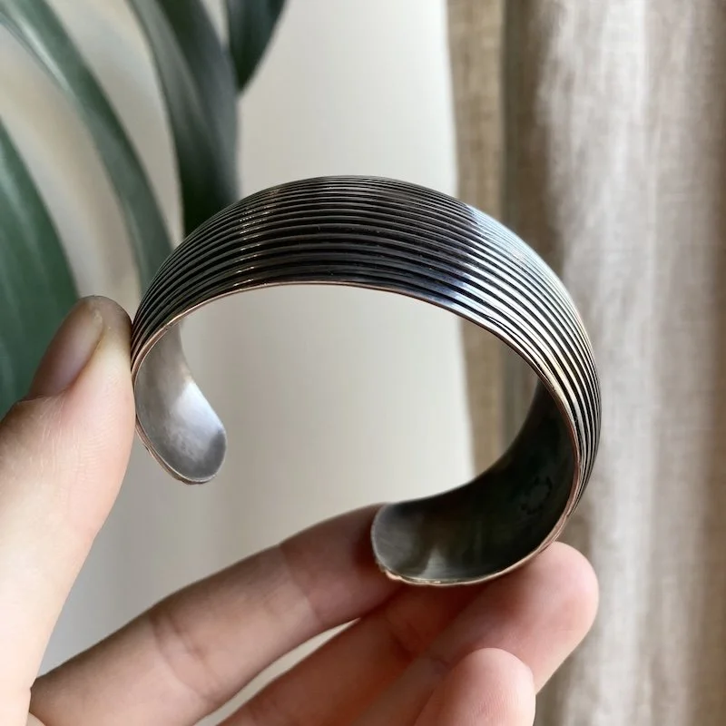 vintage Mexican solid silver chunky cuff bangle 3.jpeg