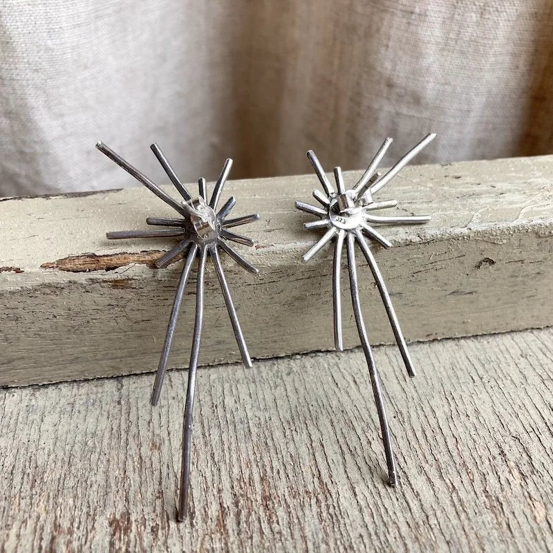 vintage sterling silver starburst earrings 3.jpeg
