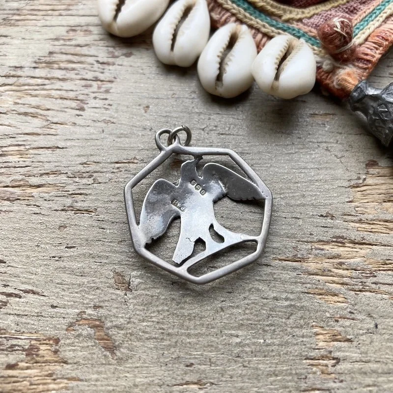 Beautiful Vintage Sterling Silver Bird Pendant
