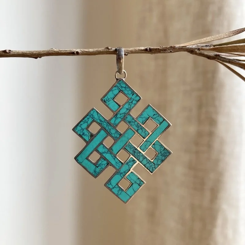 Amazing Vintage Sterling Silver Endless Knot Pendant