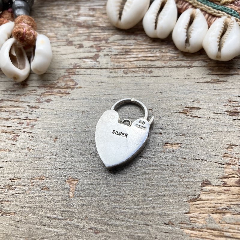 Vintage Solid Silver Love Heart Padlock