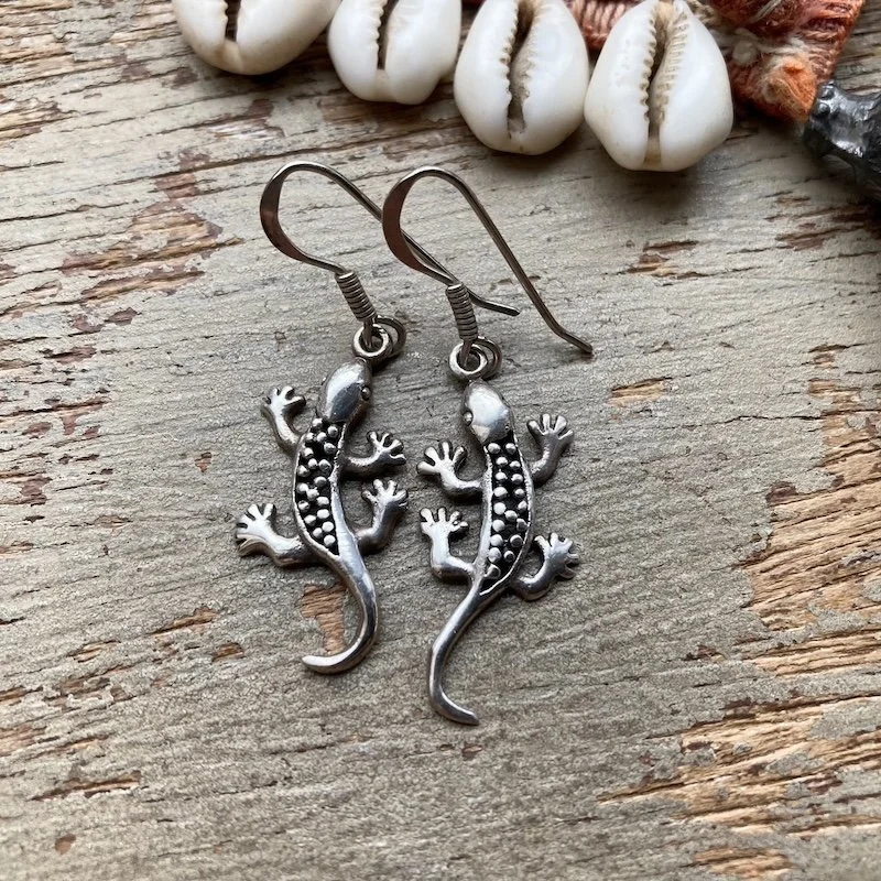 vintage sterling silver lizard earrings 4.jpeg