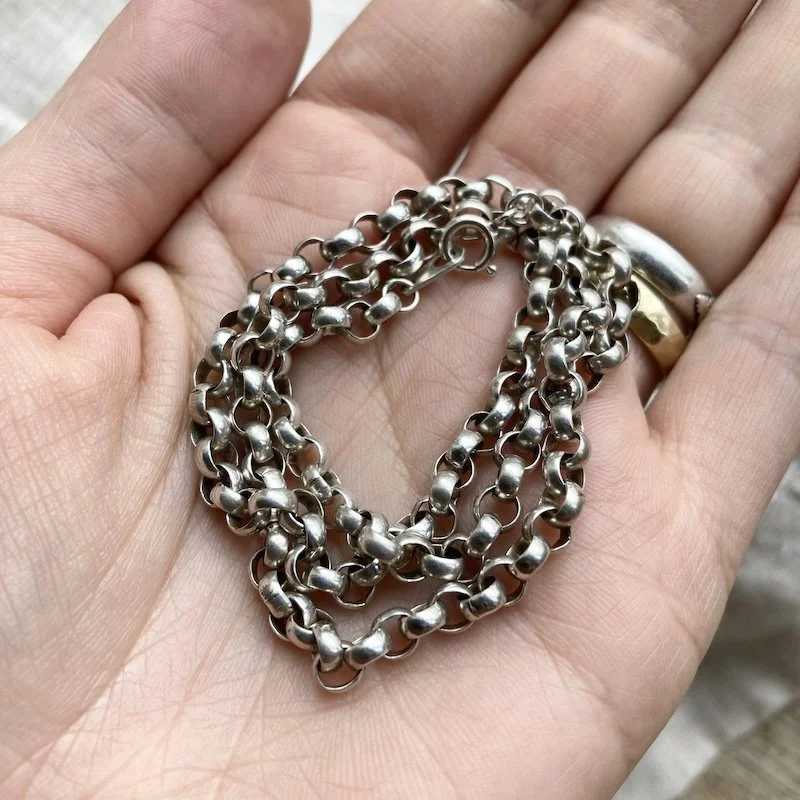 Lovely Vintage Sterling Silver Belcher Chain 16"
