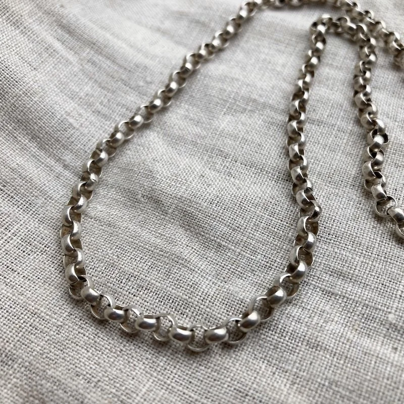 Lovely Vintage Sterling Silver Belcher Chain 16"