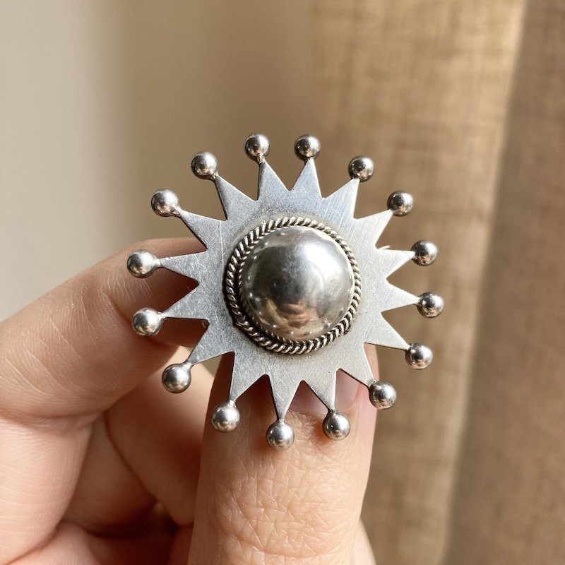 Amazing Vintage Sterling Silver Bohemian Brooch