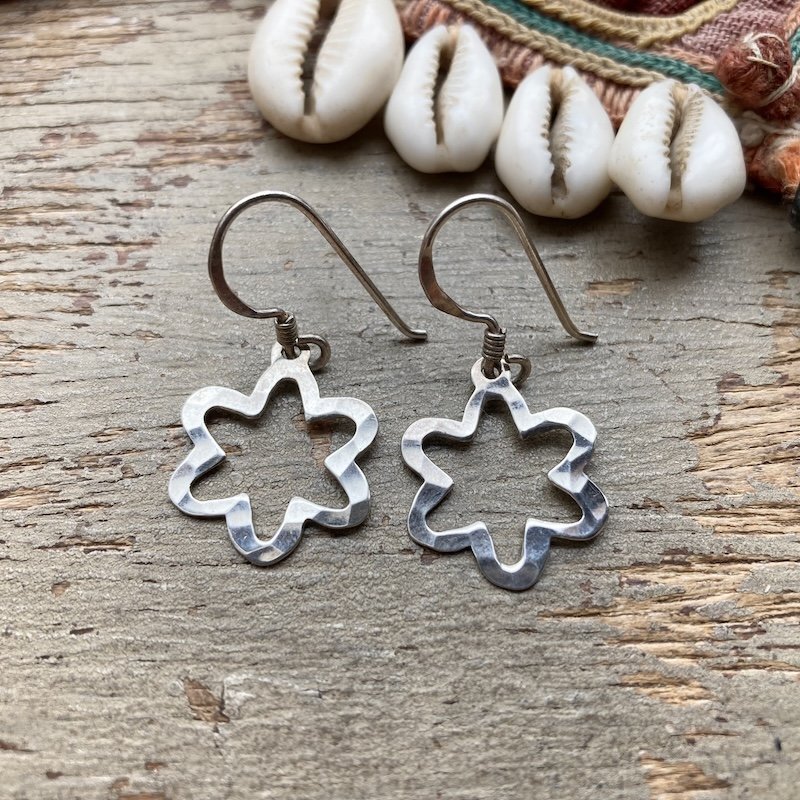 Pretty Sterling Silver Flower Earrings