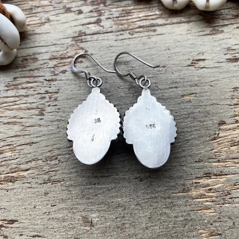 Ornate Sterling Silver and Lapis Lazuli Earrings