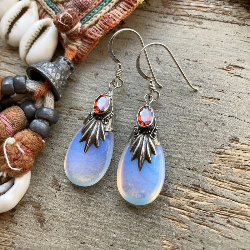 sterling silver opalescent glass earrings 2.jpeg