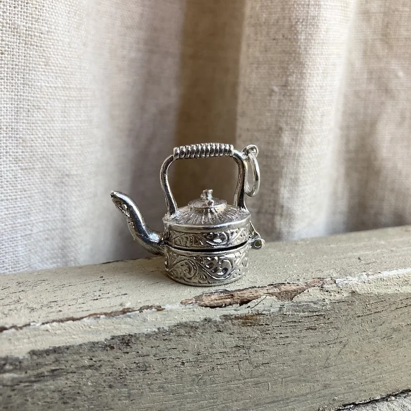 Wonderful Vintage Sterling Silver Opening Teapot Pendant