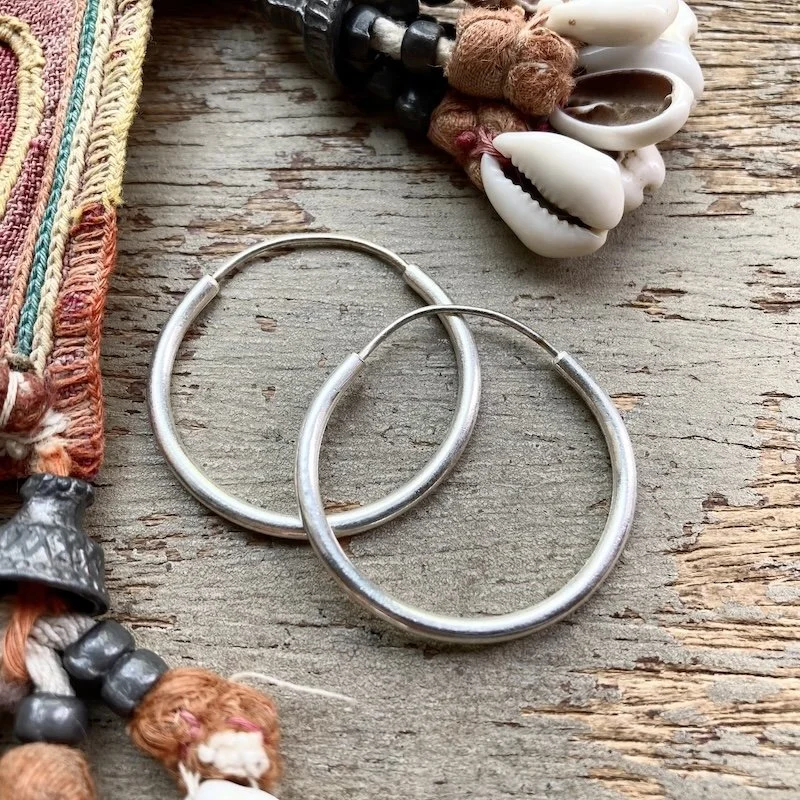 pure solid silver simple hoops 3.jpeg