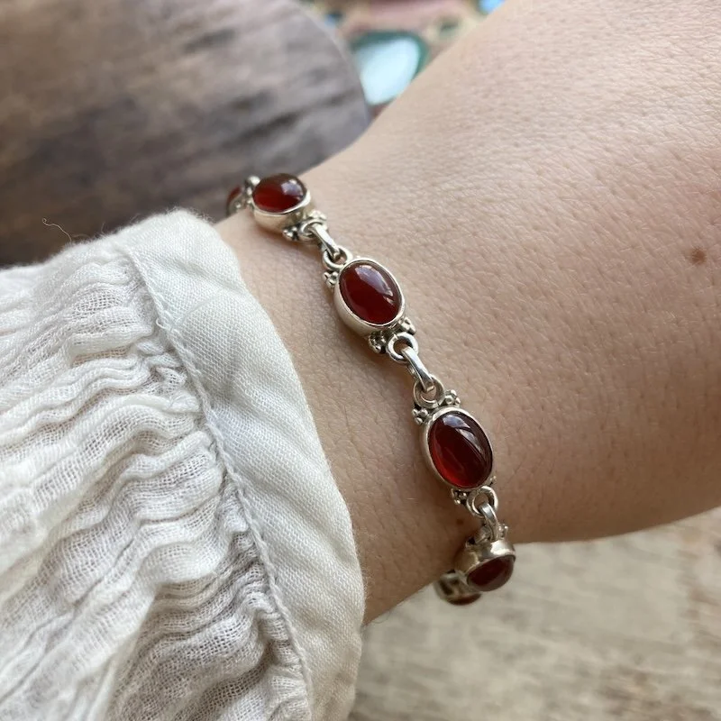 sterling silver and carnelian cabochon bracelet 5.jpeg