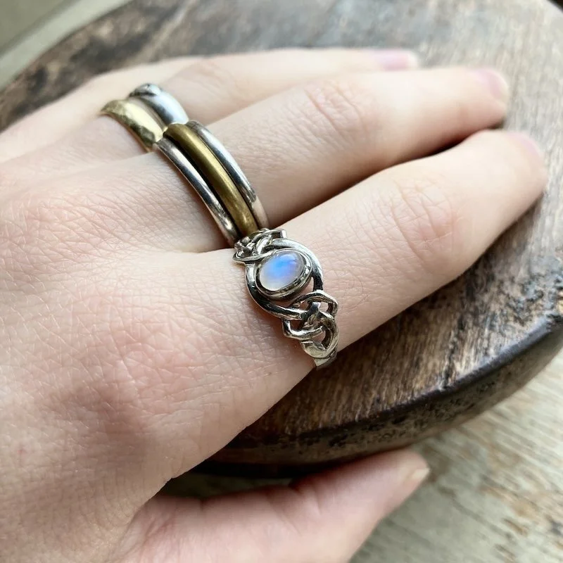 celtic sterling silver rainbow moonstone ring 5.jpeg