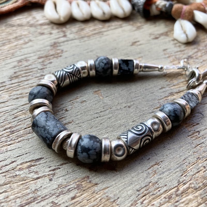 Anne Farag Handmade Sterling Silver Beaded Bracelet