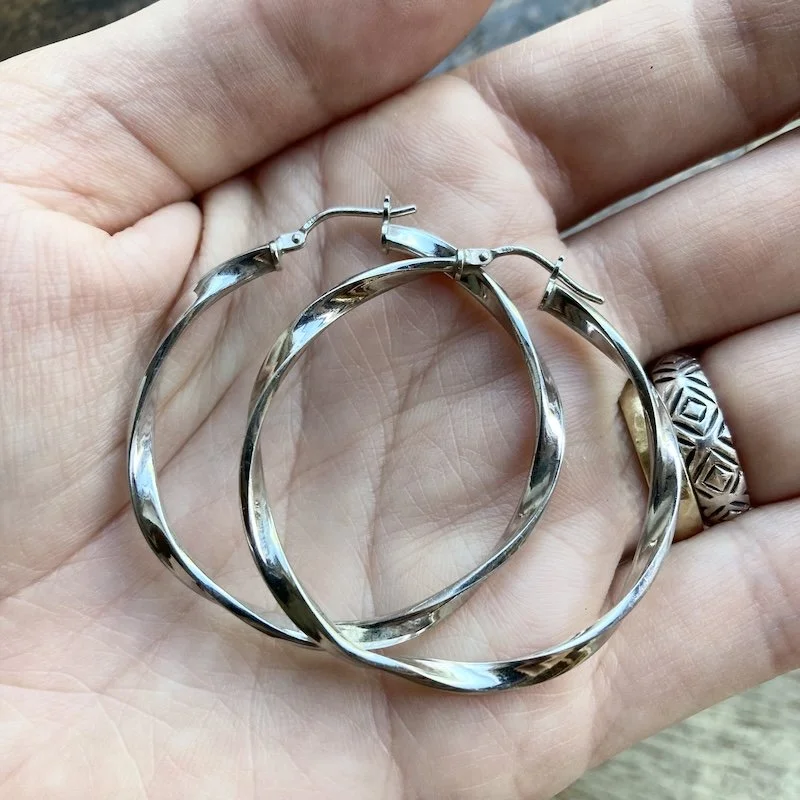 vintage twisted sterling silver hoops 3.jpeg