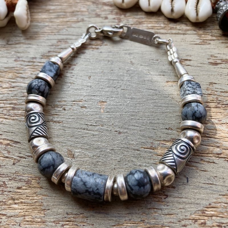 Anne Farag Handmade Sterling Silver Beaded Bracelet