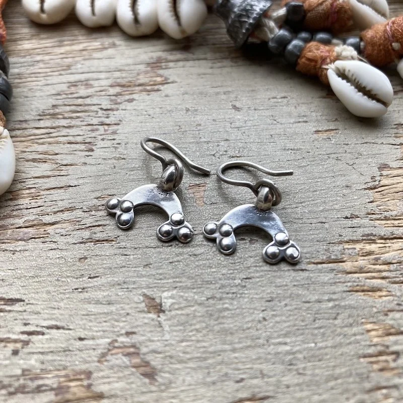 handmade solid silver rainbow arch earrings 1.jpeg