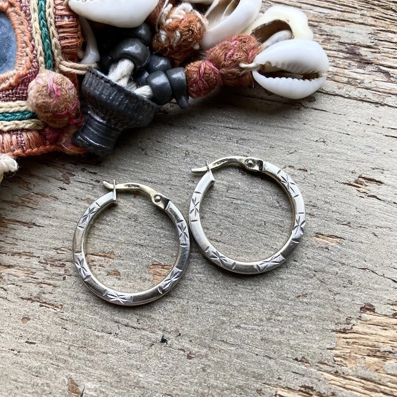 funky vintage sterling silver engraved hoops 1.jpeg