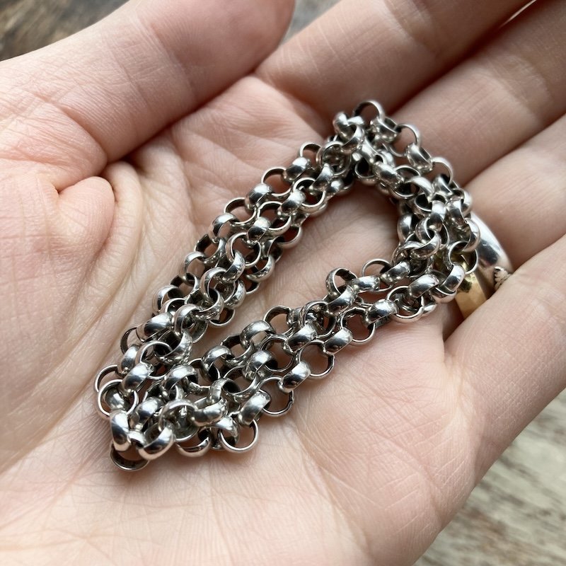 Fab Vintage Chunky Sterling Silver Belcher Chain 18"