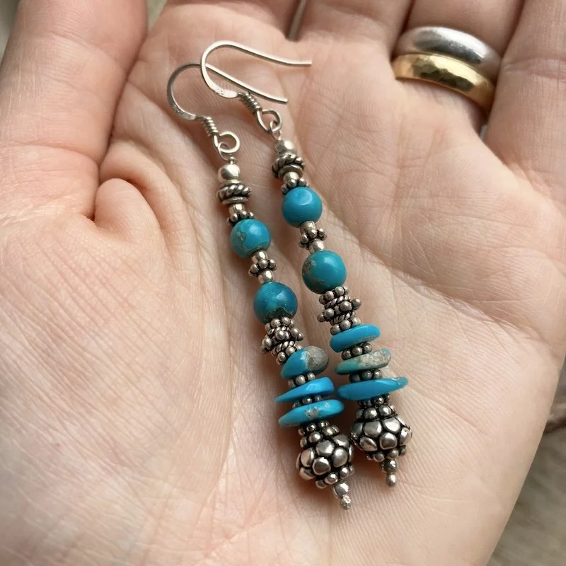 sterling silver and turquoise beaded earrings 2.jpeg