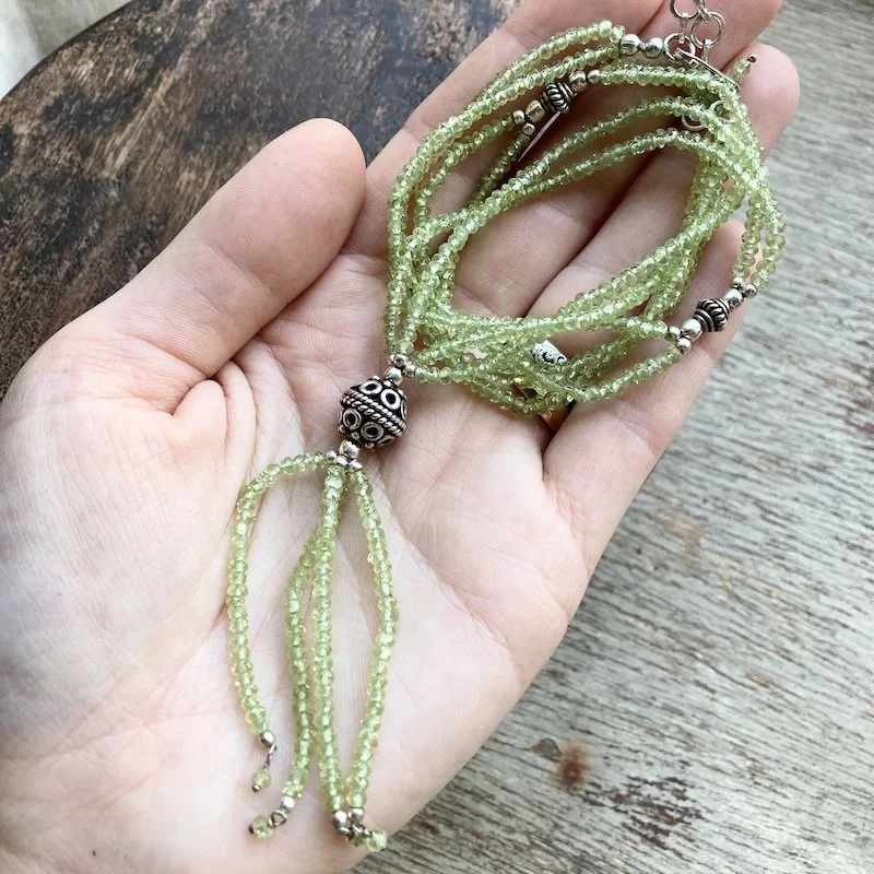 sterling silver and peridot crystal necklace 5.jpeg