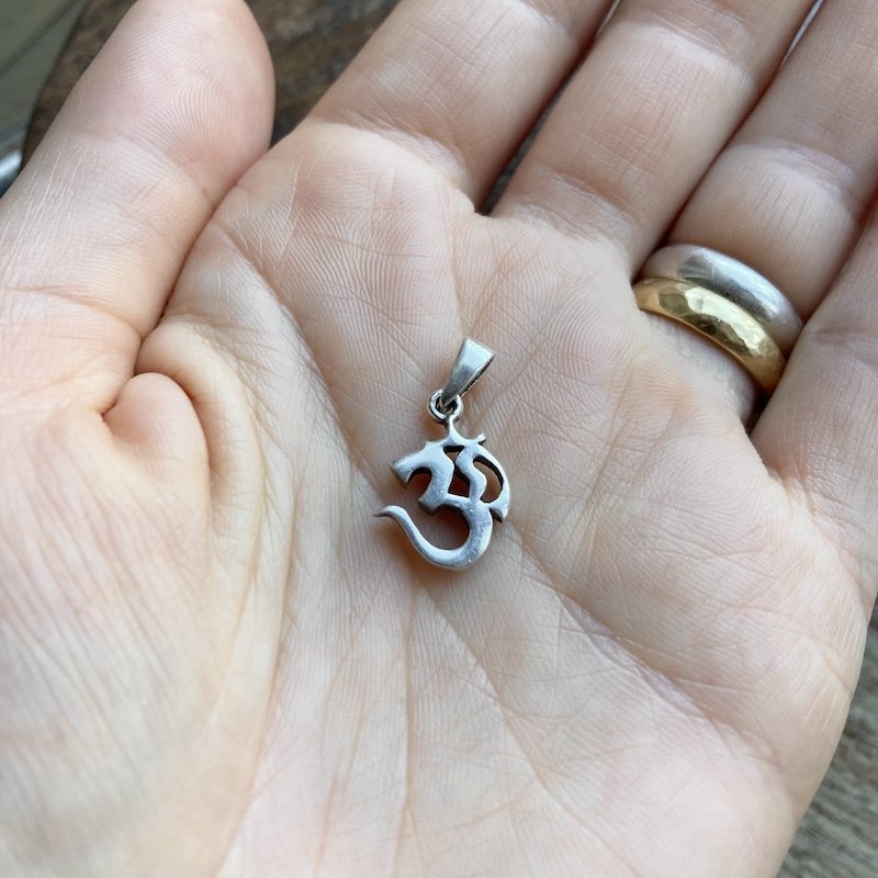 Little Vintage Solid Silver Om Pendant