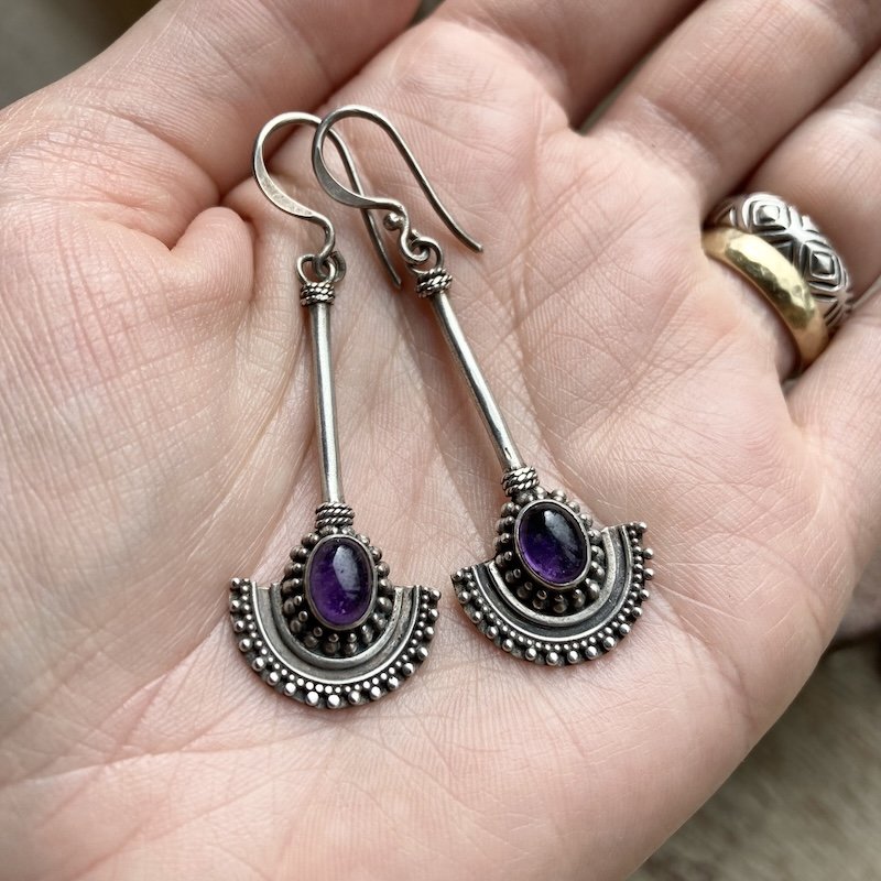 sterling silver and amethyst Balinese earrings 4.jpeg
