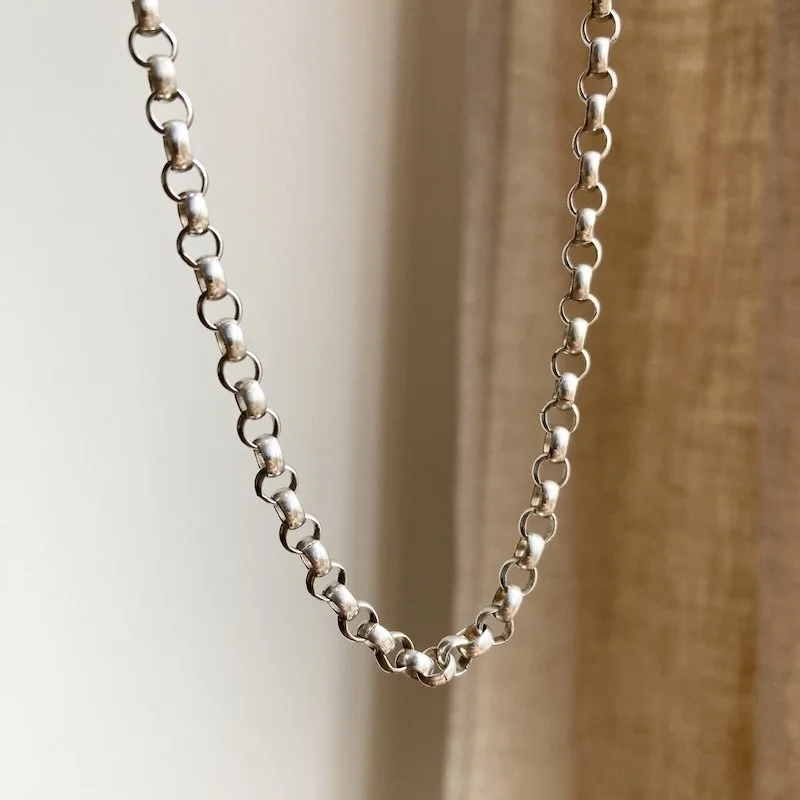 Lovely Vintage Sterling Silver Belcher Chain 16"
