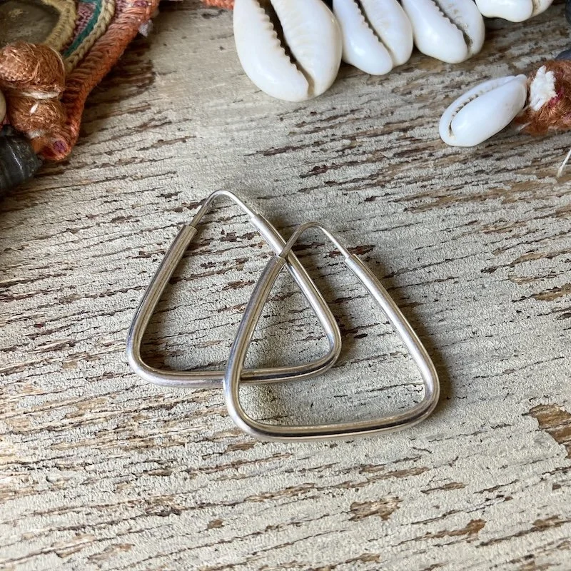 vintage sterling silver triangular hoops 2.jpeg