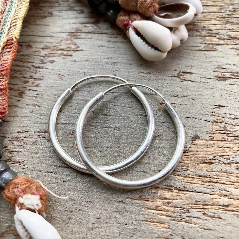 pure solid silver simple hoops 2.jpeg
