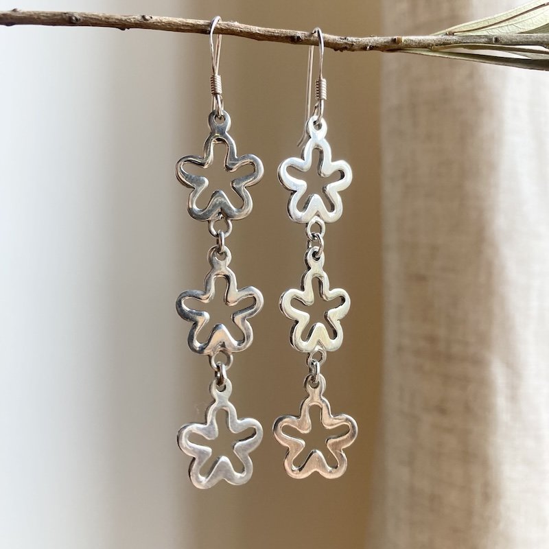sterling silver dangly flower earrings 4.jpeg
