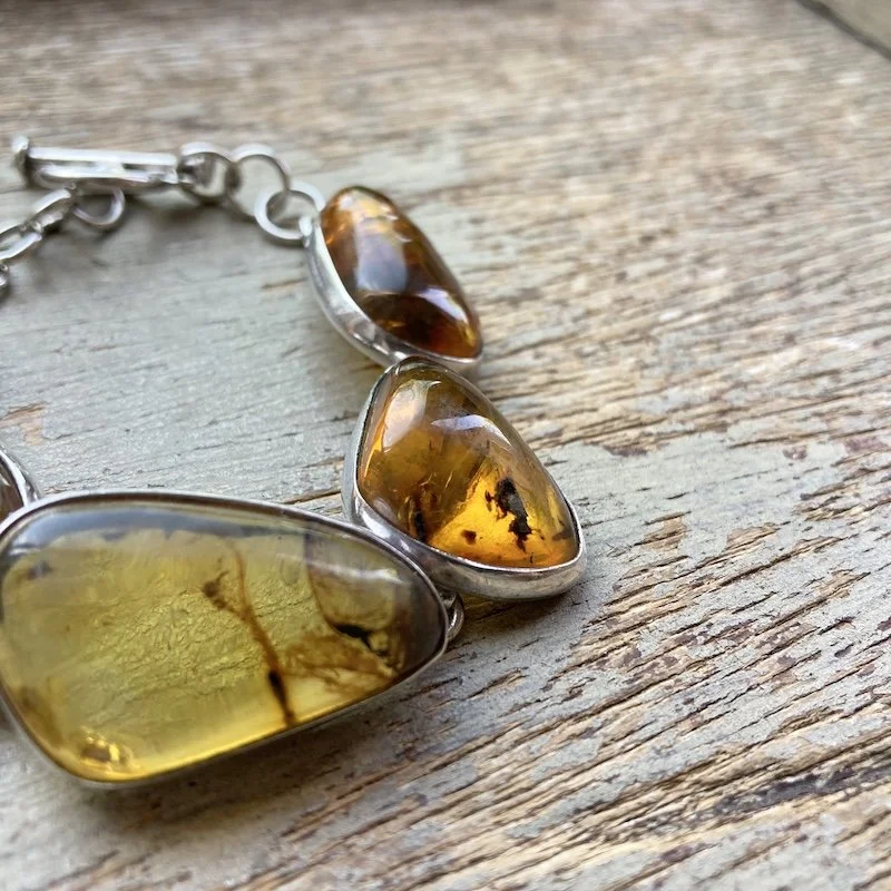 vintage sterling silver natural amber bracelet 3.jpeg