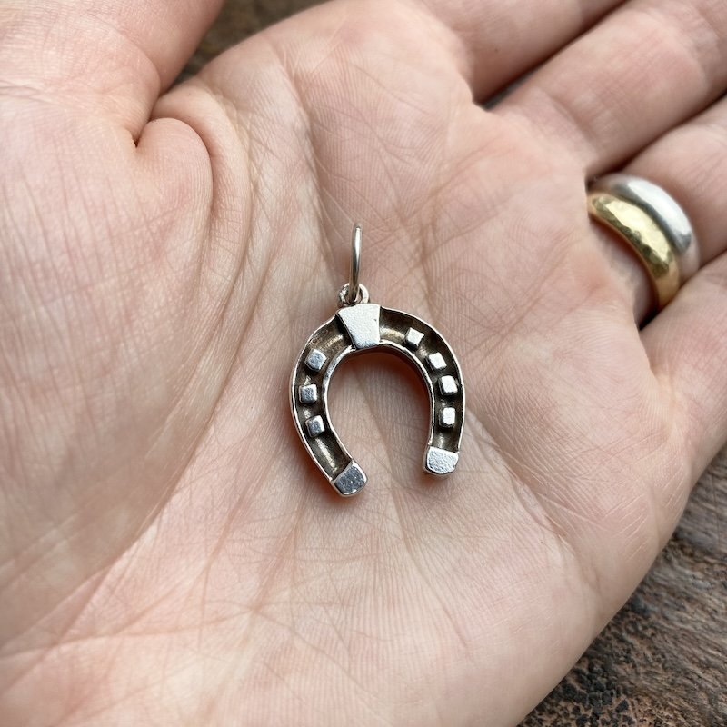 Fab Vintage Sterling Silver Lucky Horseshoe Pendant