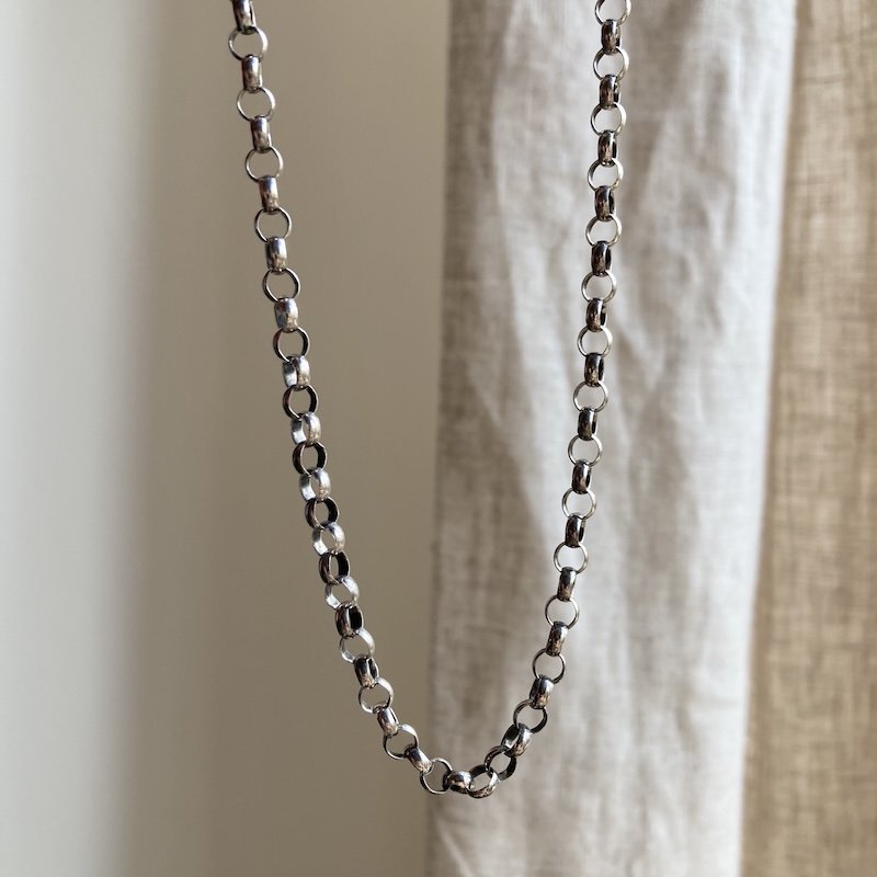 Fab Vintage Chunky Sterling Silver Belcher Chain 21”
