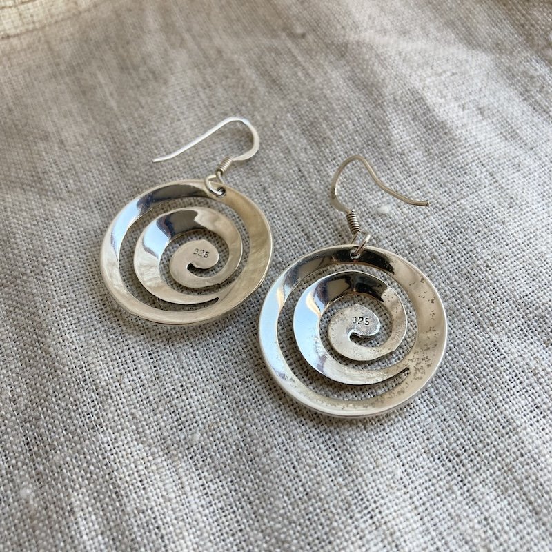 Funky Sterling Silver Spiral Earrings