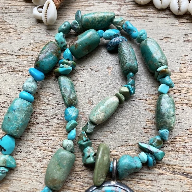 Peyote Bird turquoise and sterling silver necklace 3.jpeg