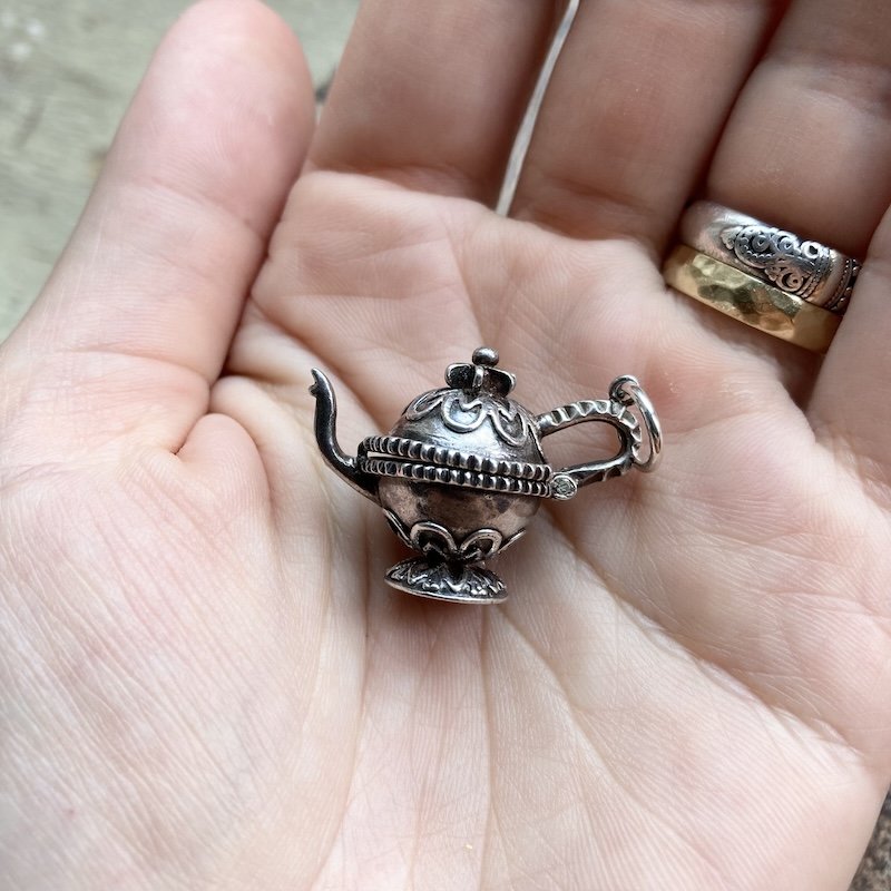 Amazing Vintage Sterling Silver Teapot Pendant
