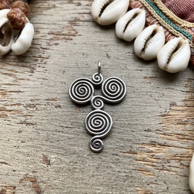 solid pure silver hill tribe spiral pendant.jpeg