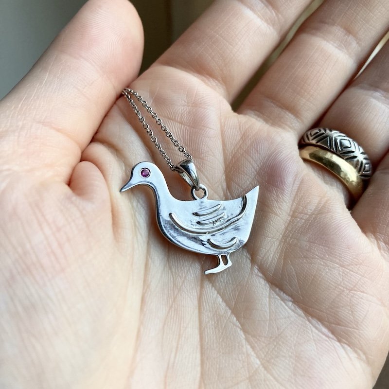 sterling silver duck necklace 3.jpeg