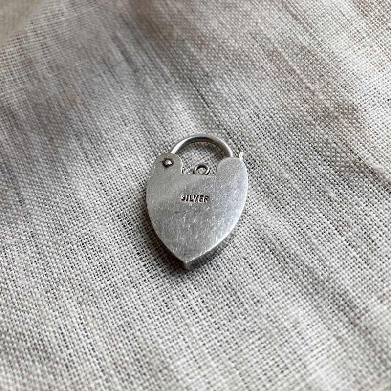 Fab Vintage Large Sterling Silver Heart Padlock