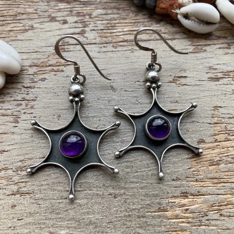sterling silver and amethyst starburst earrings 1.jpeg