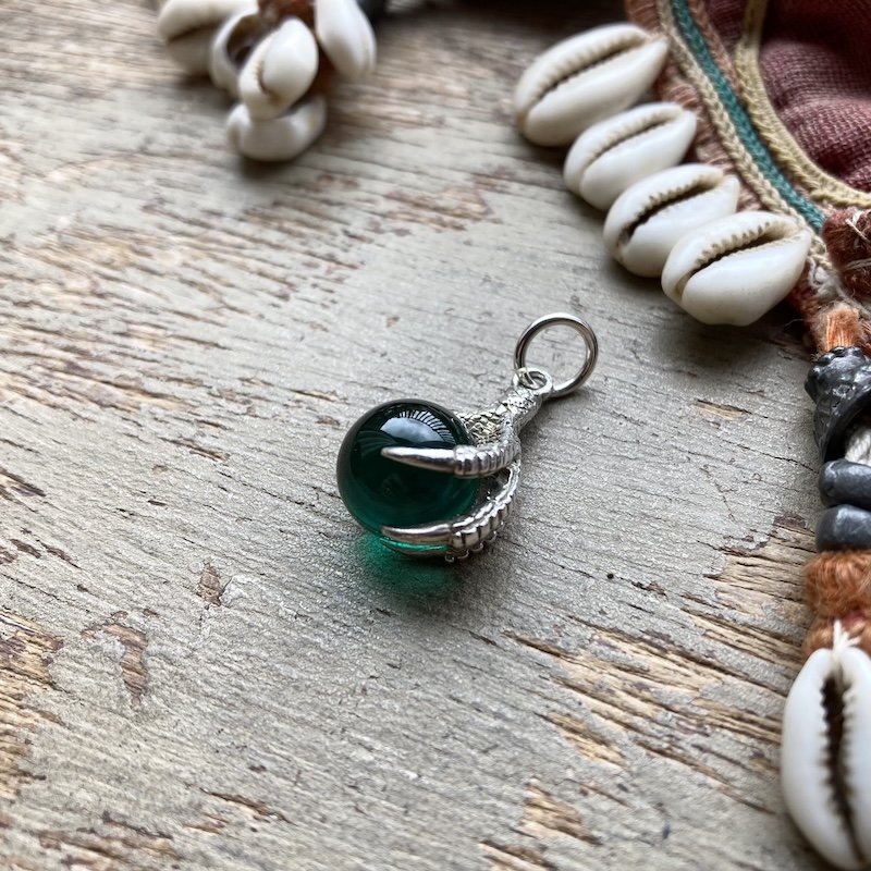 Beautiful Vintage Sterling Silver Claw and Orb Pendant