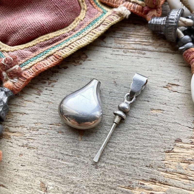 Funky Vintage Sterling Silver Scent Bottle Pendant