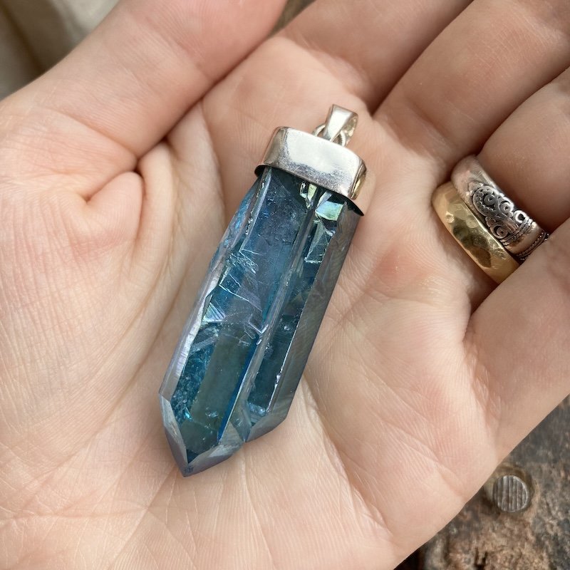 Magical Sterling Silver Blue Crystal Pendant